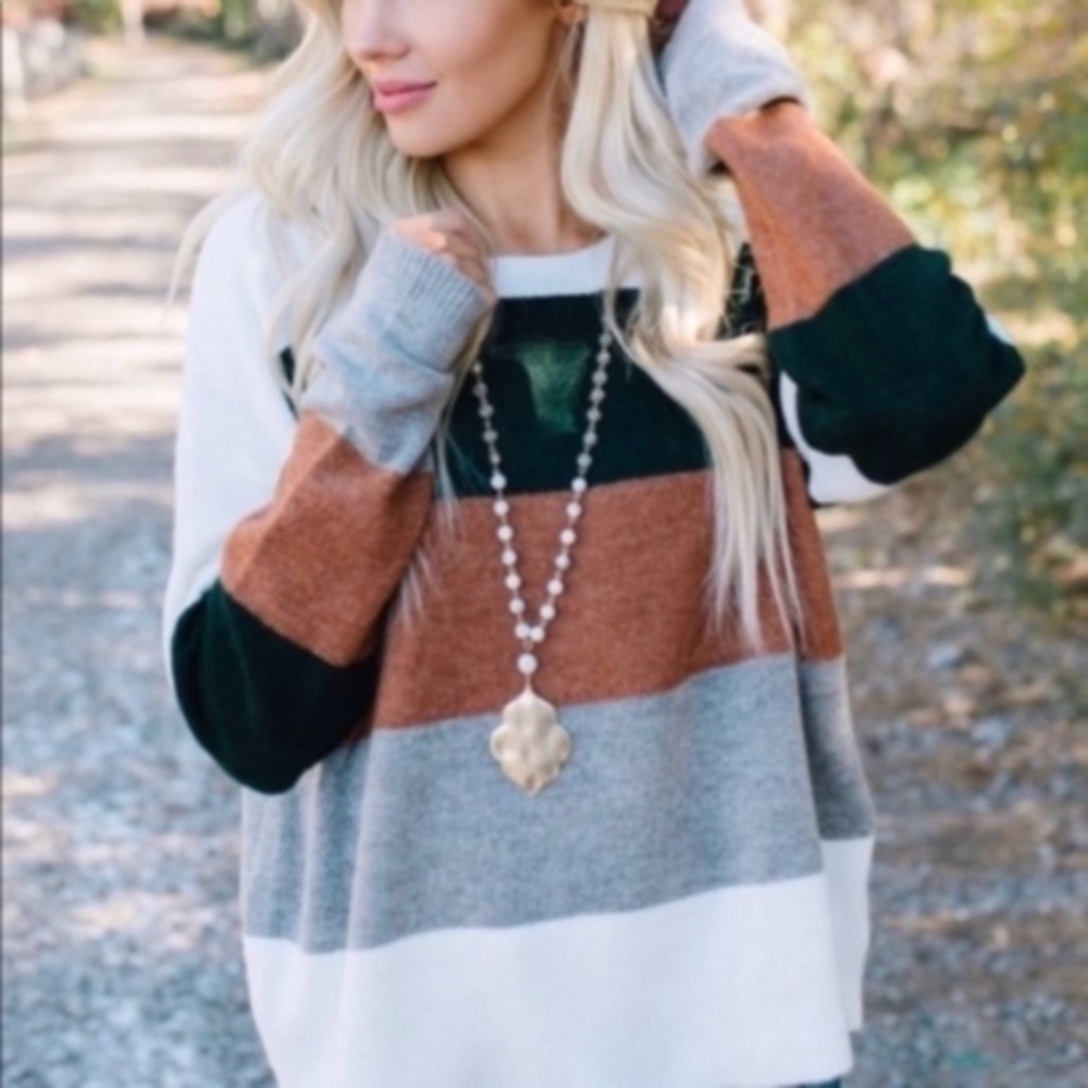 LAST - TONI Softest Color Block Sweater   - Picture 5 of 5